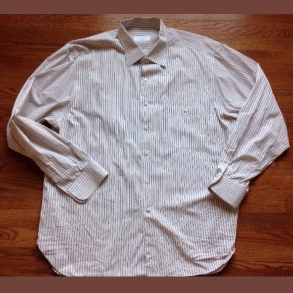 ERMENEGILDO ZEGNA Mens Portofino Striped Shirt XL - Picture 1 of 6
